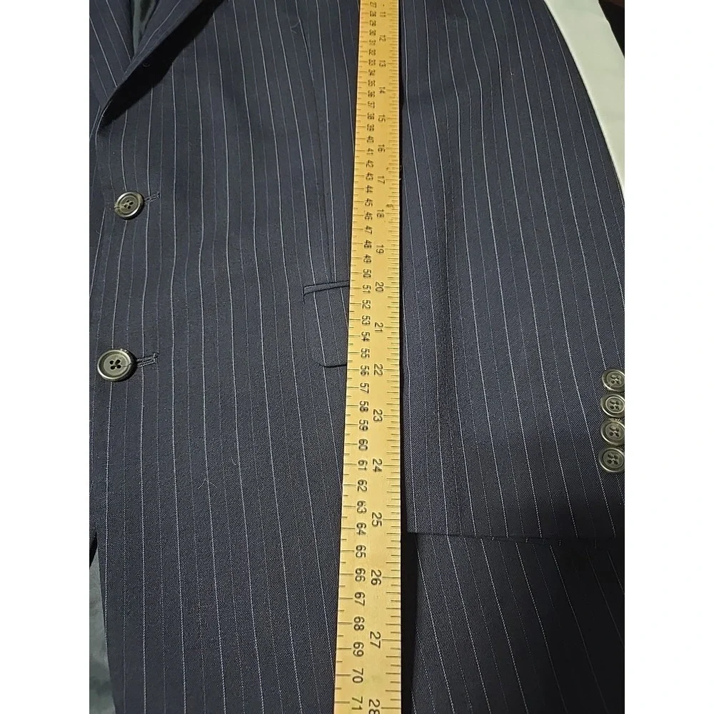 Chaps Ralph Lauren Blue Pin Stripe Men's  WOOL SPORT COAT 42L blazer suit jacket